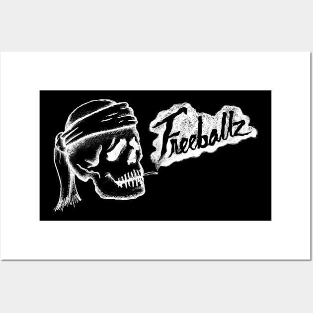 Freeballz Stoned Skull White Wall Art by Freeballz